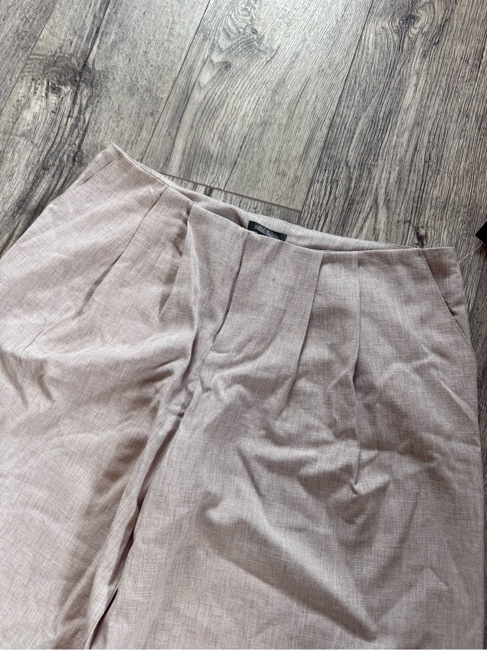 Beige Pleated Dress Pants